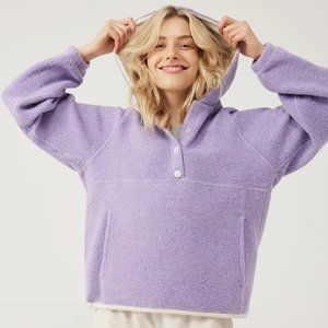 Outdoor Voices Megafleece Snap Up Hoodie- Pale Iris